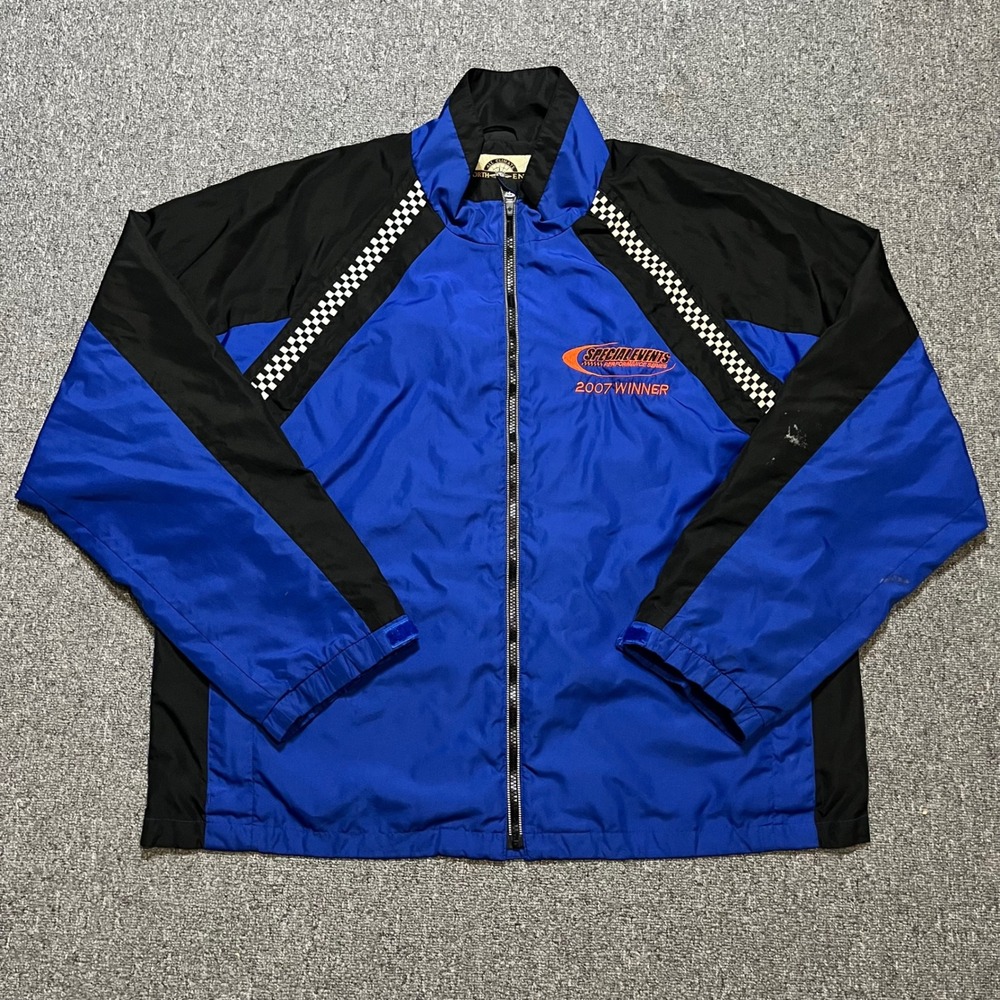 North‎ End Mens Black Blue Racing Jacket 2007 Winner XL Full Zip Windbreaker